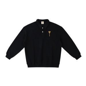 Men's Emblem Polo-Collar Sweatshirt