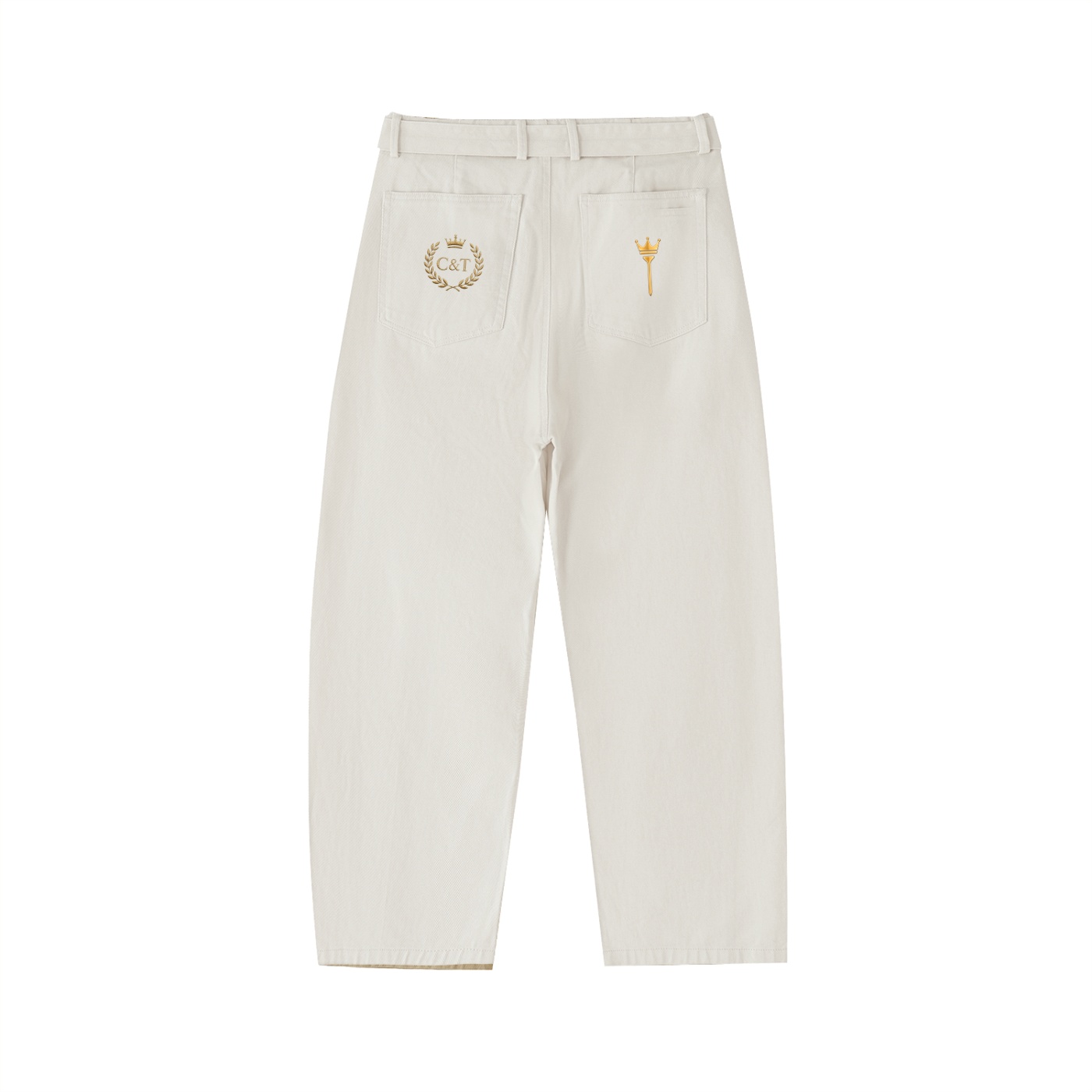 Women's Belted Barrel-leg Chinos - Image 4