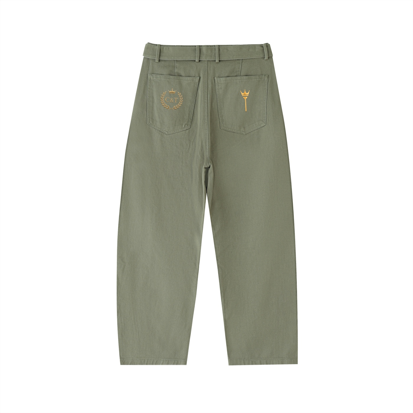 Women's Belted Barrel-leg Chinos - Image 8