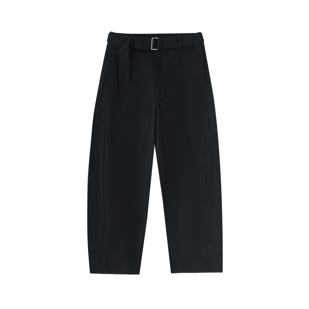 Women's Belted Barrel-leg Chinos