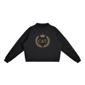 Women's C&T Crest Mock-Neck Crewneck