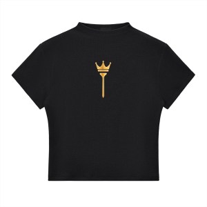 Women's Emblem Slim Fit Mock Neck Baby Tee