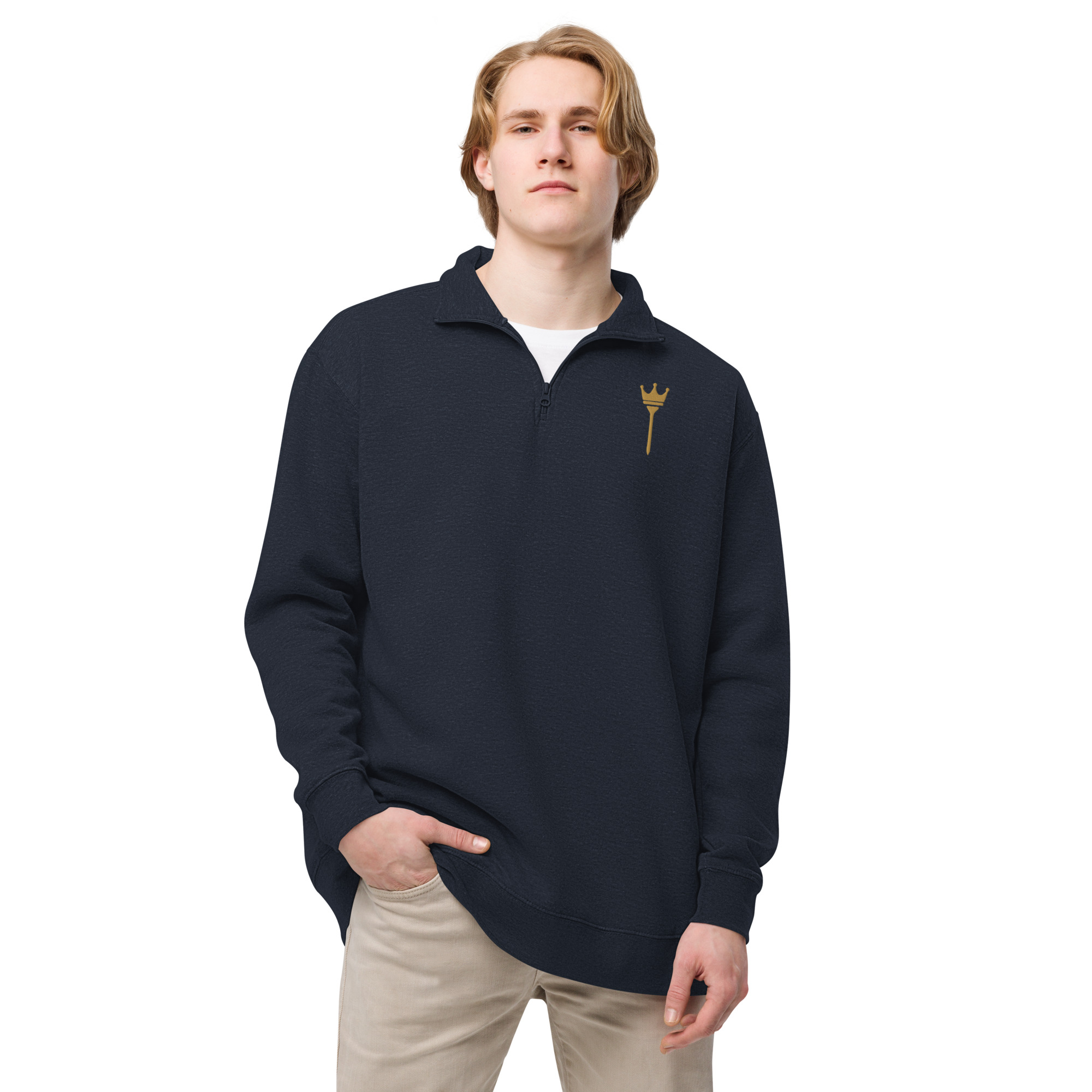 Embroidered Emblem Fleece Pullover - Image 4